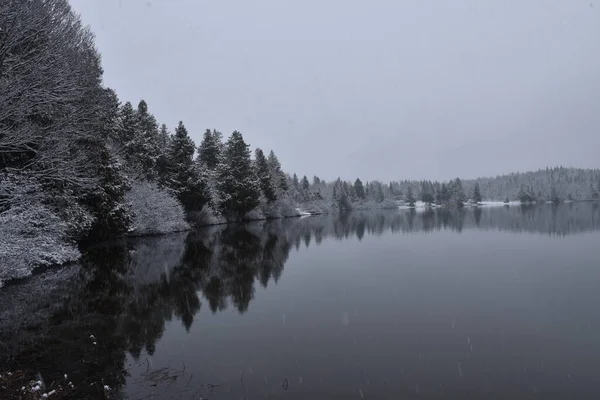 Lake Early Winter Sainte Apolline Quebec Canada — Stock Photo, Image