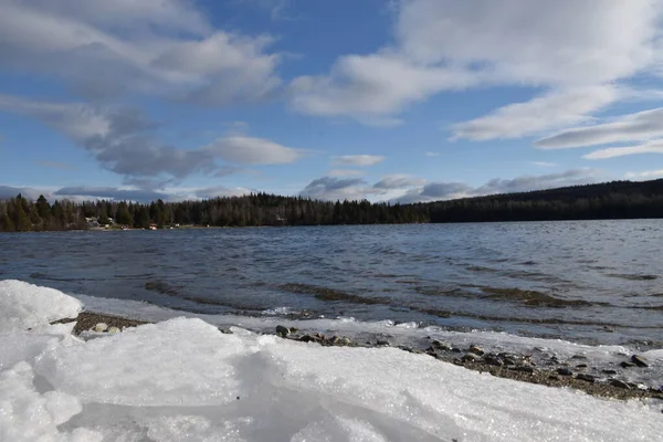 Lago All Inizio Dell Inverno Sainte Apolline Quebec Canada — Foto Stock