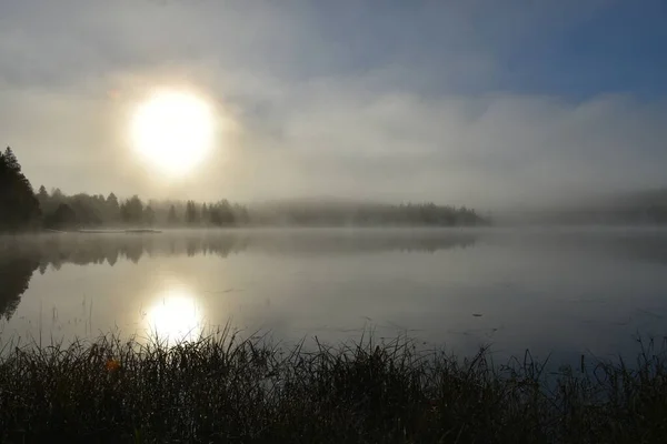 Matin Automne Lac Sainte Apolline Québec Canada — Photo