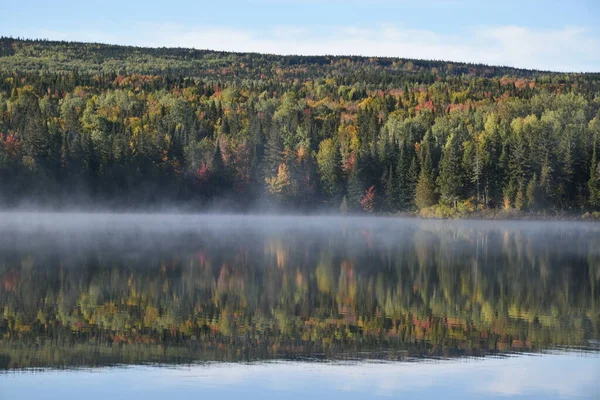 Dimineață Toamnă Lac Sainte Apolline Quebec Canada — Fotografie, imagine de stoc