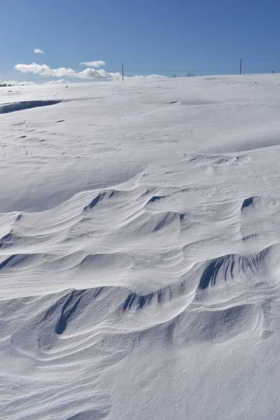 Campo Inverno Sotto Cielo Blu Sainte Apolline Quebec Canada — Foto Stock