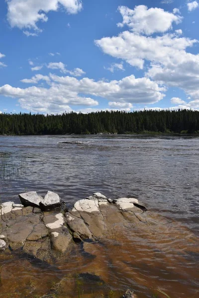 Fluss Auf Der Transtaiga Straße Baie James Quebec Kanada — Stockfoto