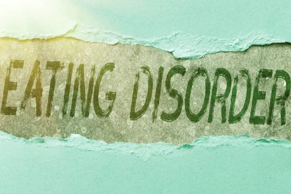 Text sign showing Eating Disorder. Business showcase illnesses that are characterized by irregular eating habits Replacing Old Wallpaper Design, Creating New Wall Pattern And Layout — Stock Photo, Image