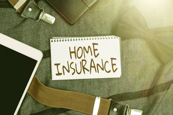 Legenda conceitual Home Insurance. Abordagem de negócios Abrange perde e danifica e em acidentes na casa Smartphone voz e chamadas de vídeo, exibindo conteúdo de bolso — Fotografia de Stock