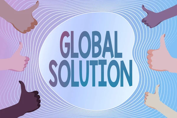 Skrivtecken Global Solution. Internet Concept hantera en svår situation som kan hjälpa länder att skapa och skicka e-post meddelande online, databehandling jobb — Stockfoto