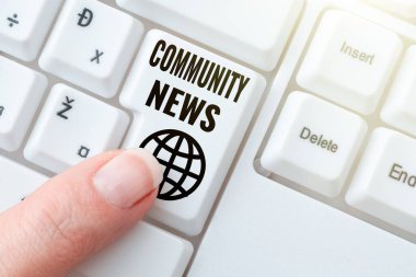 Topluluk Haberlerini sunan metin başlığı. Güncelleme için tipik olarak şehir mahallelerine odaklanan internet kavramı haber kapsamıName