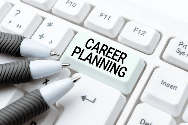Conceptual caption Career Planning. Business concept A list of goals and the actions you can take to achieve them Publishing Typewritten Fantasy Short Story, Typing Online Memorandum — Stock Photo, Image