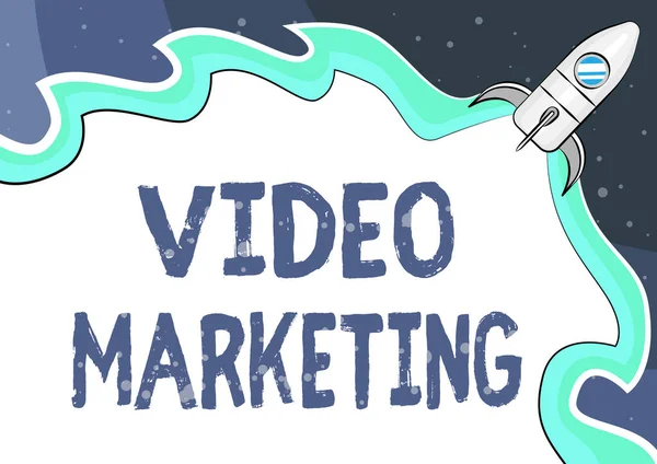 Signo de texto que muestra Video Marketing. Internet Concept integra vídeo atractivo en las campañas de marketing escribiendo códigos de programación informática, creando nuevas aplicaciones digitales — Foto de Stock
