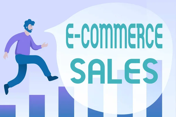 Fogalmi megjelenítés E Commerce Sales. Üzleti megközelítés termékek online szervizen történő vásárlása vagy értékesítése Debugging Programozási kódok, Futás és tesztelés Új számítógépes program — Stock Fotó