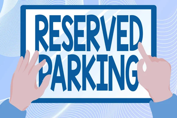 Bildunterschrift: Reservierte Parkplätze. Konzept meint Parkplätze, die für bestimmte Personen reserviert sind.. — Stockfoto
