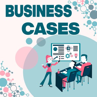 İlham verici İş Davalarını gösteren bir metin. İş yaklaşımı, beklenen ticari fayda esas alınarak Proje Raporu Konsepti, İş Durumu Bildirme