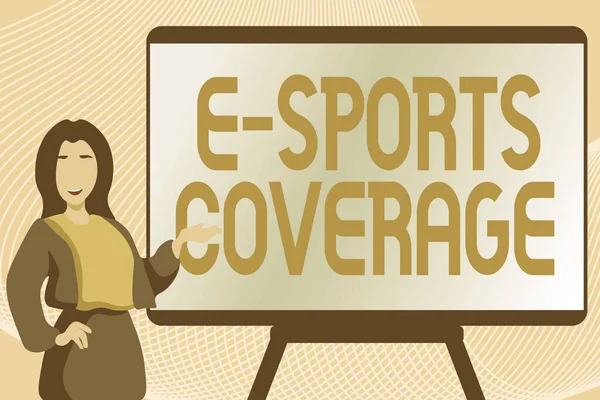 E Sports Coverage sunan metin başlığı. İnternet Kavram Raporu, en son spor yarışmasından canlı yayın Yeni Kitap Bölümü, Taze Önemli Bilgiler Kaydediliyor — Stok fotoğraf