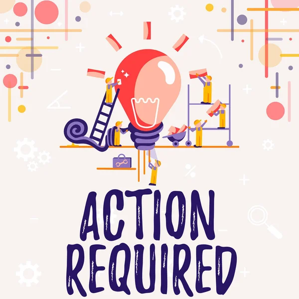 Text showing inspiration Action Required. Business idea Regard an action from someone by virtue of their position Abstract Working Together For Better Results, Group Effort Concept — Stock Photo, Image