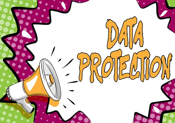 Концептуальный заголовок Защита данных. Обзор бизнеса Защита IP-адресов и персональных данных от вредоносного программного обеспечения — стоковое фото