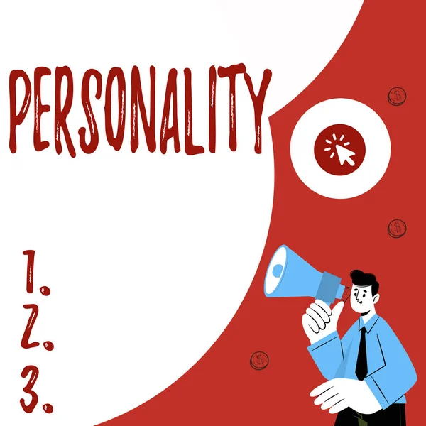 Conceptual display Personality. Business idea combination characteristics that form individuals character Abstract Displaying Different Typing Method, Keyboard Data Processing — Stock Photo, Image