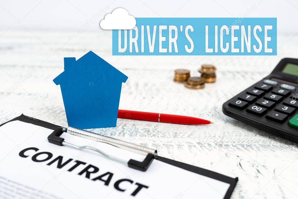 Conceptual caption Driver S License. Word Written on a document permitting a person to drive a motor vehicle Presenting Real Estate Business, Creating Better Neighborhood