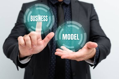 İş Modelini gösteren ilham perisi. Yeni Planlar ve Planlama Sürecini Sunan Fikirler Sunmak için bir şirketin gelir veya kar elde etmek için kullandığı strateji için kelime