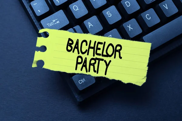 Exibição conceitual Bachelor Party. Visão geral de negócios uma festa dada para um homem que está prestes a se casar Editar e redigitar Relatório Erros ortográficos, Escrevendo Online Shop Inventory — Fotografia de Stock