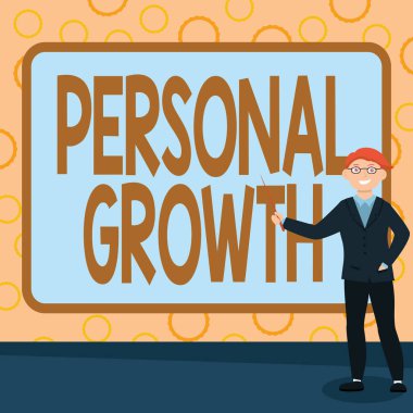 Kavramsal gösterim Kişisel Büyüme. İş dünyası gösterisi becerilerinizi geliştirir. Yeni materyaller öğrenin. Soyut Profesör Verme, Açıklama ve Raporlama Konsepti