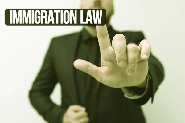 Exibição conceitual Lei de Imigração. Conceito de Internet A emigração de um cidadão deve ser lícita na realização de viagens Apresentando novos planos e ideias Demonstrando processo de planejamento — Fotografia de Stock
