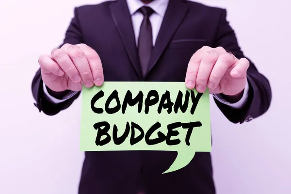 Sign displaying Company Budget. Internet Concept the financial plan for a defined period often one year Presenting New Plans And Ideas Demonstrating Planning Process — Stock Photo, Image