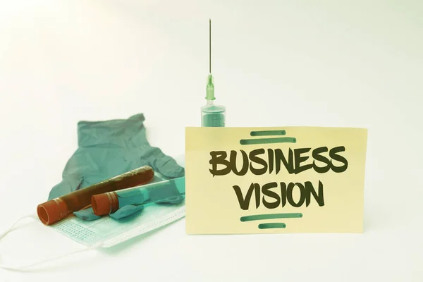 사업 비전 (Business Vision) 이라고 도불린다. 중요 한 의학 노트를 작성하는 당신의 목표를 기반으로 미래에 비즈니스 케이스 성장새로운 감염의 시험 — 스톡 사진
