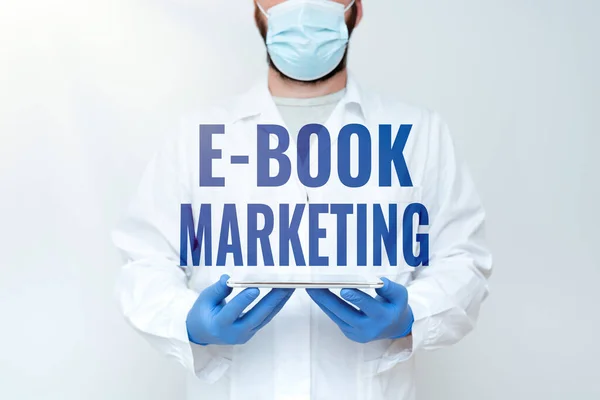 Tekst pokazujący inspirację E Book Marketing. Conceptual photo digital file that can be used on any compatible computer Demonstrating Medical Technology Presenting New Scientific Discovery — Zdjęcie stockowe