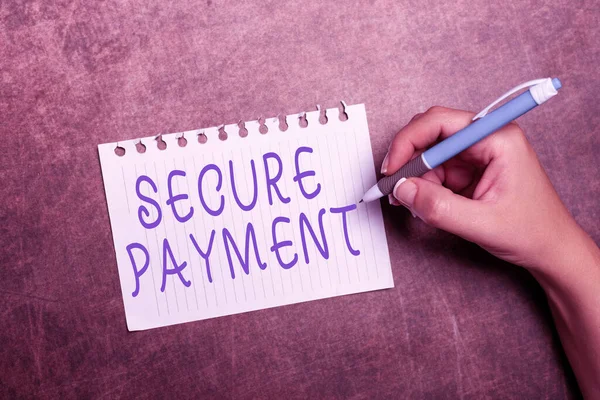 Hand writing sign Secure Payment. Business showcase Security of Payment refers to ensure of paid even in dispute Writing Notes And Important Ideas Brainstorming New Designs