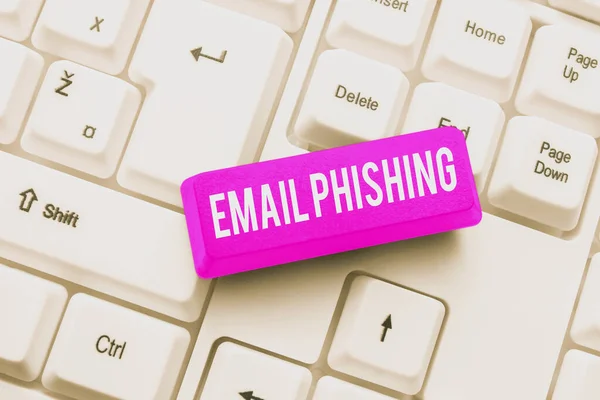 Konceptuální zobrazení Email Phishing. Přehled podnikání E-maily, které mohou odkazovat na webové stránky, které distribuují malware Publishing Typewritten Fantasy Short Story, Typing Online Memorandum — Stock fotografie