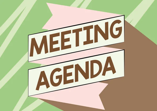 Handwriting text Meeting Agenda. Business showcase An agenda sets clear expectations for what needs to a meeting Folded Paper Sash Drawing In Zigzag Pattern.