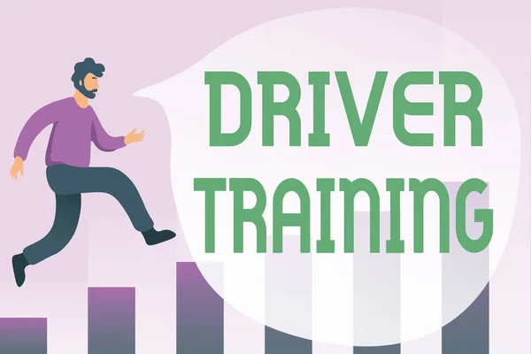 Handwriting text Driver Training. Business overview course of study that teaches how to drive a vehicle Debugging Programming Codes, Running And Testing New Computer Program