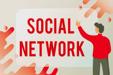 Sosyal Ağ 'ı gösteren metin işareti. Kavramsal Fotoğraf Etkileşimleri Bilgi Paylaşımı Özellikleri Yeni E- posta Düzenleme, Çevrimiçi Davet Listeleri Oluşturma