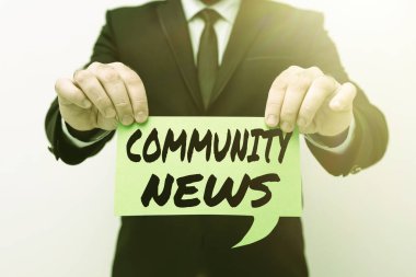 Kavramsal manşet Community News. Yeni Planlar ve Planlama Sürecini Gösteren Fikirler sunan, tipik olarak şehir mahallelerine odaklanan iş haberleri