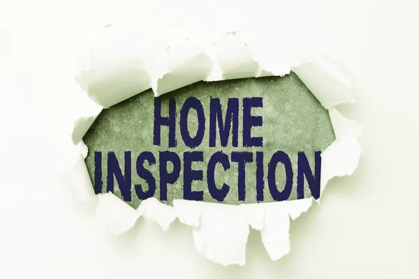 가정검시 (Home inspection) 를 실시 한다. 집 과 관련된 재산 상태를 검토하기 위해 기록된 말, 새로운 기록 개념을 생각하는 일, 필자들의 구획을 뚫는 일 — 스톡 사진