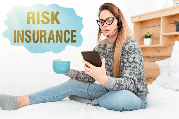 Conceptual caption Risk Insurance. Business showcase The possibility of Loss Damage against the liability coverage Entrepreneur Checking And Reading Emails, Student Sending Messages Online
