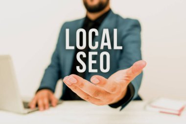Yerel Seo 'nun el yazısı. İş yaklaşımı, işletmelerin yerel müşterilere ürün ve hizmetleri teşvik etmesine yardımcı olur. Avukatlar Dava Yöntemlerini Açıklar, Gayrimenkul Temsilcisi