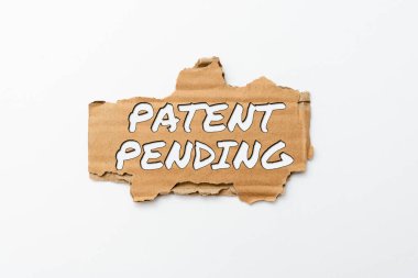İlham, Patent Bekleme işareti gösteriyor. İş fikri talebi zaten dosyalanmış ancak henüz koruma takibi takibi için verilen kreatif ev geri dönüşüm fikirleri ve tasarımları nakit fikrine çöp konsepti