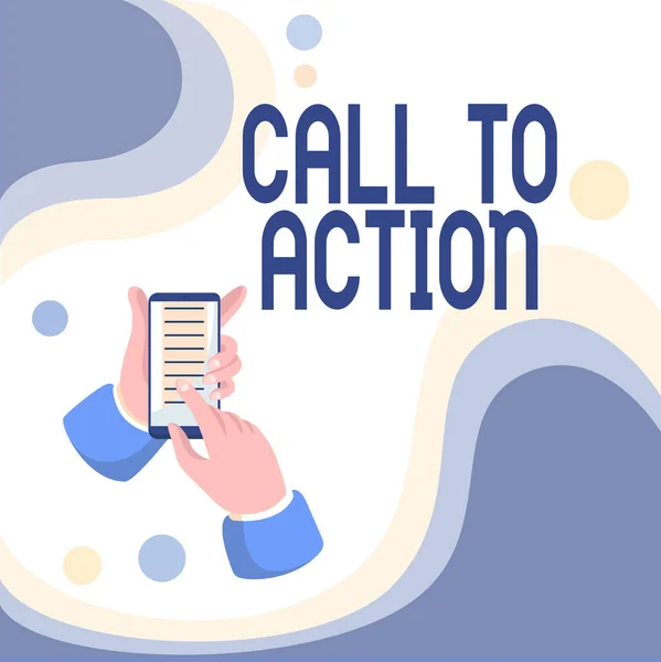 Εννοιολογική λεζάντα Κλήση για Δράση. Επιχειρηματική επισκόπηση προτροπή κάνουμε κάτι για να επιτευχθεί ο στόχος με το πρόβλημα Αφηρημένη Εξάπλωση Μήνυμα Online, Παγκόσμια Συνδεσιμότητα Έννοιες — Φωτογραφία Αρχείου