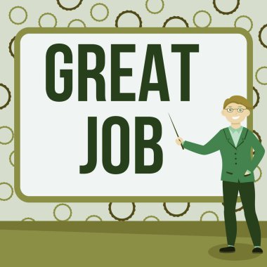 Kavramsal gösterim harika bir iş. Sözcük, birini iyi yaptığı bir şey için övmek üzerine yazılmış soyut Profesör Vermek, Açıklamak ve Konsept Raporlamak