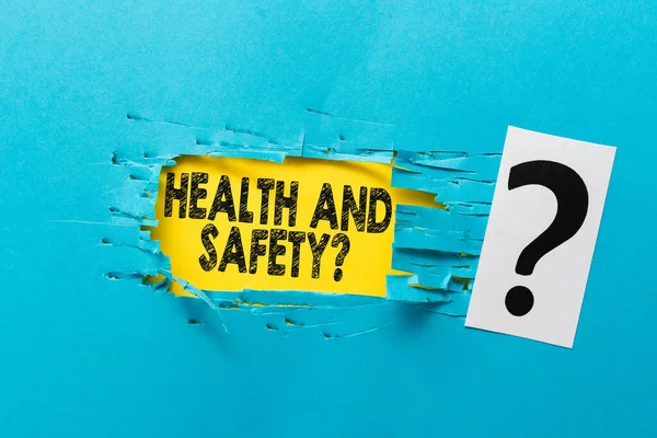 Text caption presenting Health And Safety Question. Word for regulations and procedures to prevent accident or injury Brainstorming New Ideas And Inspiration For Solutions Breakthrough Problems
