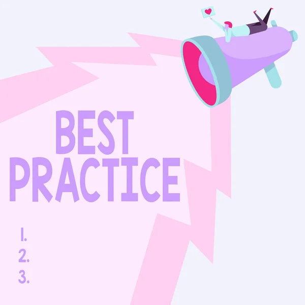 Bildunterschrift: Best Practice. Ein Wort für kommerzielle Vorgehensweisen, die akzeptiert werden, vorgeschrieben, dass sie korrekt sind.. — Stockfoto