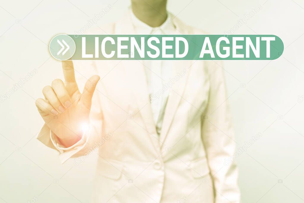 Conceptual display Licensed Agent. Internet Concept Authorized and Accredited seller of insurance policies Presenting New Plans And Ideas Demonstrating Planning Process