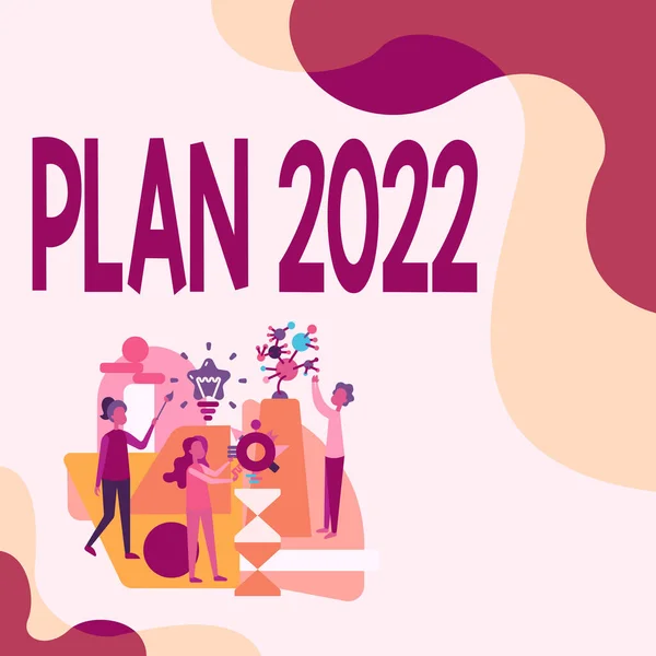 2022年概念性字幕计划。为明年做或完成某件事而提出的概念性的、详细的方案. — 图库照片