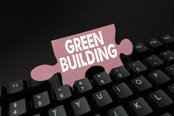 Текст, що показує натхнення "Зелене будівництво". Слово для структури, яка є екологічно відповідальною Сталий абстрактний урок введення тексту і плани лекцій, Retyping Songyrics — стокове фото