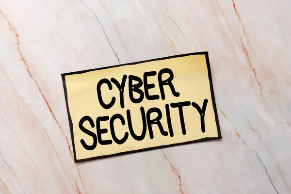 Firma visualizzando Cyber Security. Approccio aziendale Proteggere un sistema informatico da accessi non autorizzati Nuove idee Concetto fresco Comunicazioni creative Mindset produttivo — Foto Stock