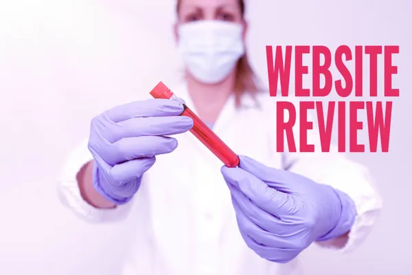 Inspiration showing sign Website Review. Business showcase Reviews that can be posted about businesses and services Studying Toxic Virus Analyzing Viral Discovery New Laboratory Experiments — Stock Photo, Image