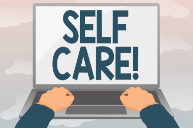Kişisel Bakım sunan metin başlığı. İş fikri uygulaması, eylemleri koruma veya geliştirme kişinin kendi sağlığını düzenleme ve biçimlendirme online makaleler yazma, yaratıcı okuma içerikleri yazma