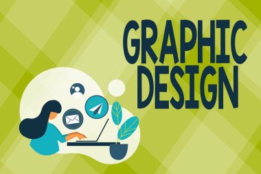 Metin Grafik Tasarımı yazılıyor. Reklamlarda metin ve resimleri birleştirme fikri sanatı veya becerisi Özet İnternet Tarama ve Gönderme E- postaları, Uzaktan Çevrimiçi Çalışma Konsepti