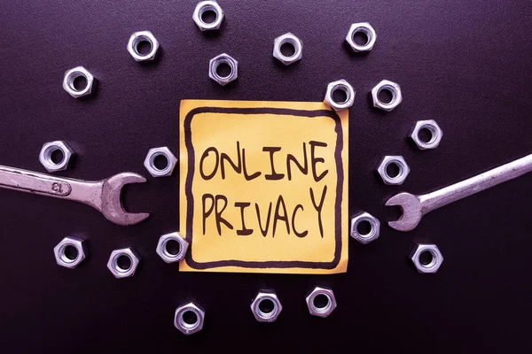 Koncepční zobrazení Online Privacy. Word Written on Security level of personal data published via the Internet Workshop Improvement Ideas Productivity Inspirations And Solutions — Stock fotografie