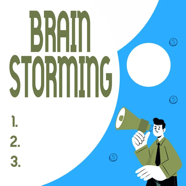 Text sign showing Brain Storming. Business overview Stimulating creative thinking Developing new ideas Discussion Abstract Displaying Different Typing Method, Keyboard Data Processing
